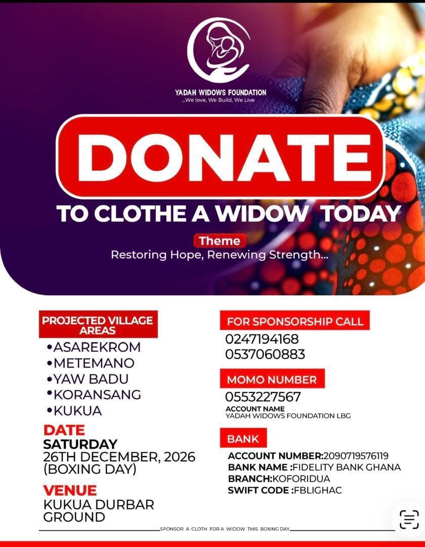 Donate to Clothe a Widow Today program flyer